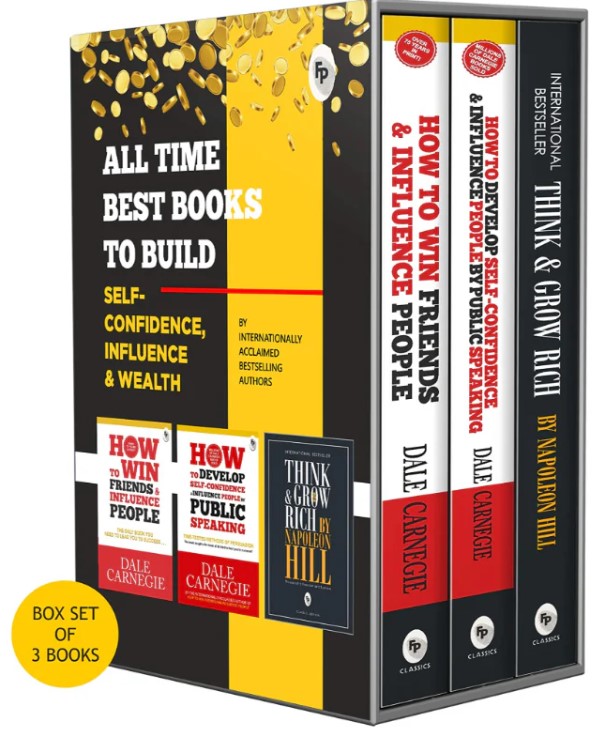 ALL TIME BEST BOOKS TO BUILD SELF-CONFIDENCE, INFLUENCE & WEALTH BOX SET OF 3 BOOKS